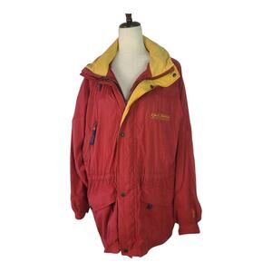 Kyra K Red Yellow Equestrian Horse Sugar Pouch Jacket Coat Windbreaker Vintage S